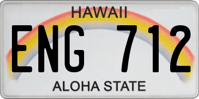 HI license plate ENG712