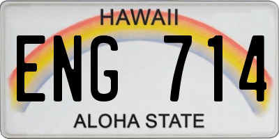 HI license plate ENG714