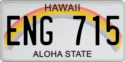 HI license plate ENG715
