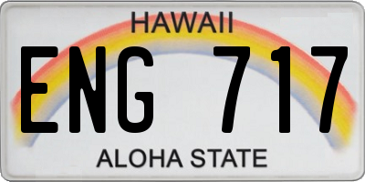HI license plate ENG717