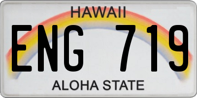 HI license plate ENG719