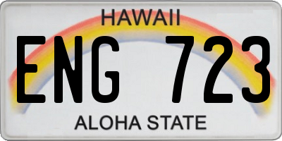 HI license plate ENG723