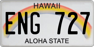 HI license plate ENG727