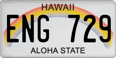 HI license plate ENG729