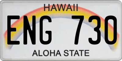 HI license plate ENG730
