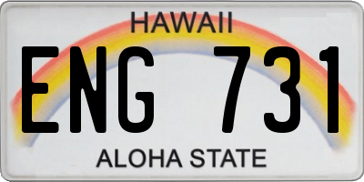 HI license plate ENG731