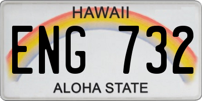 HI license plate ENG732