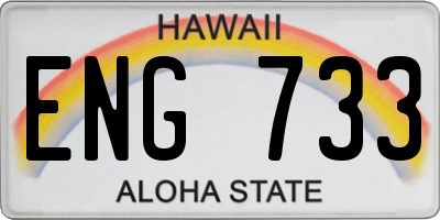 HI license plate ENG733