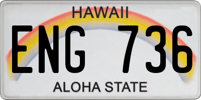 HI license plate ENG736