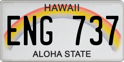 HI license plate ENG737
