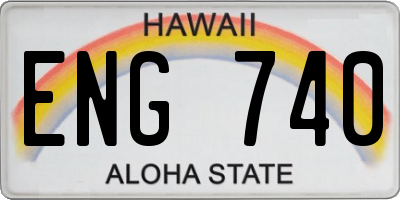 HI license plate ENG740