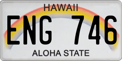 HI license plate ENG746