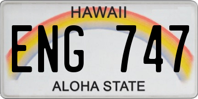 HI license plate ENG747