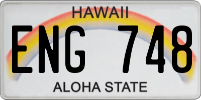 HI license plate ENG748