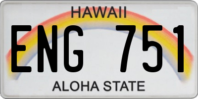 HI license plate ENG751