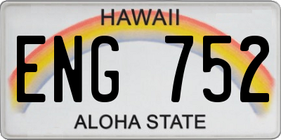 HI license plate ENG752