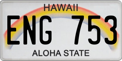 HI license plate ENG753