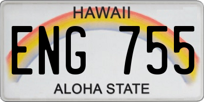 HI license plate ENG755