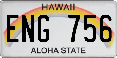 HI license plate ENG756
