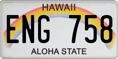 HI license plate ENG758