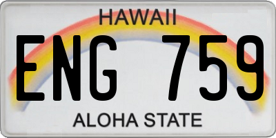 HI license plate ENG759