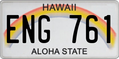HI license plate ENG761