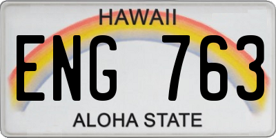 HI license plate ENG763