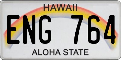 HI license plate ENG764