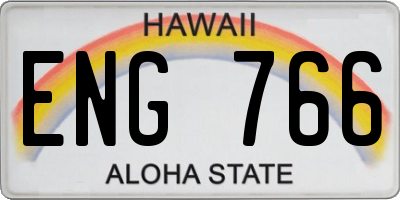 HI license plate ENG766