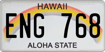 HI license plate ENG768