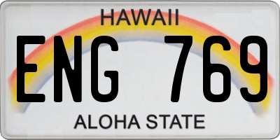 HI license plate ENG769