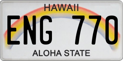 HI license plate ENG770