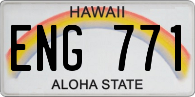 HI license plate ENG771