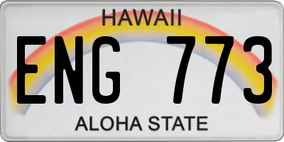 HI license plate ENG773