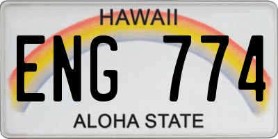 HI license plate ENG774