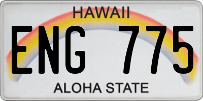 HI license plate ENG775