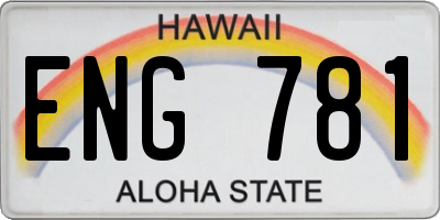 HI license plate ENG781