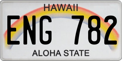 HI license plate ENG782