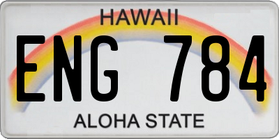 HI license plate ENG784