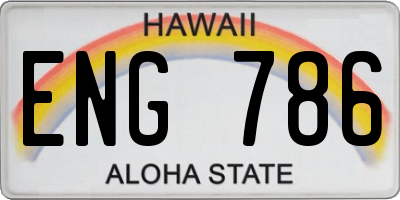HI license plate ENG786