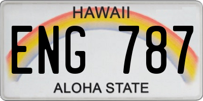 HI license plate ENG787