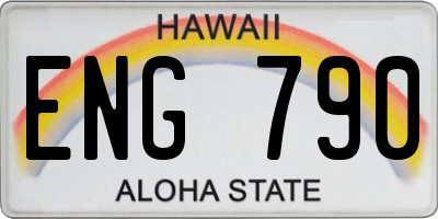 HI license plate ENG790