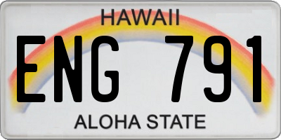 HI license plate ENG791