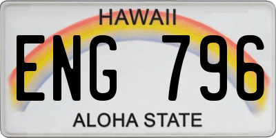 HI license plate ENG796