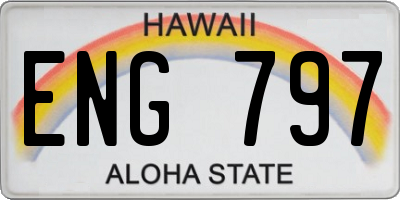 HI license plate ENG797