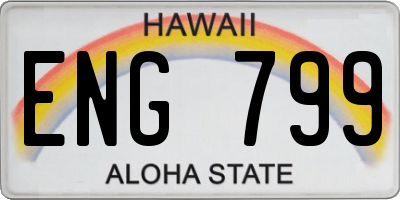 HI license plate ENG799