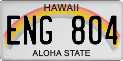 HI license plate ENG804