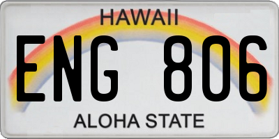 HI license plate ENG806