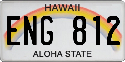 HI license plate ENG812
