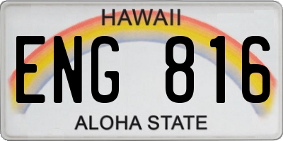 HI license plate ENG816